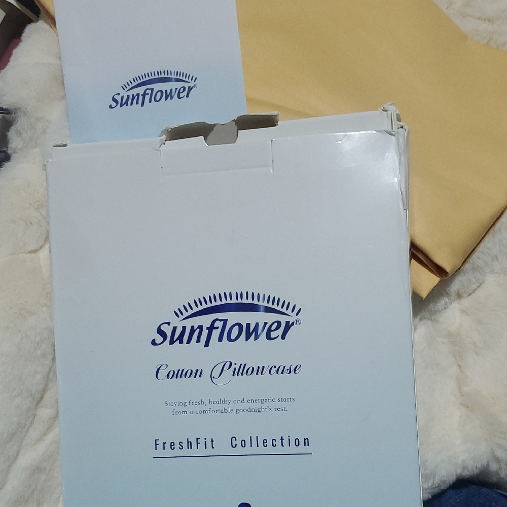Sunflower Cream Cotton Pillowcase 2 100% Cotton